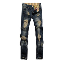 Vintage Hole Patchwork Printed Jeans - Chirse Clothing Company 