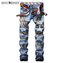 letters Patch Appliques jeans - Chirse Clothing Company 