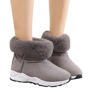 HEE GRAND Flock Vamp Winter Snow Boots with Plush Women Shoes Casual Warm Winter NEW Woman Fashion Snesker Boots XWX6555 - Chirse Clothing Company 