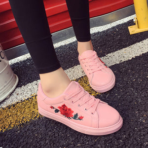 Fashion Women's Straps Sports Running Sneakers Embroidery Flower Shoes - Chirse Clothing Company 