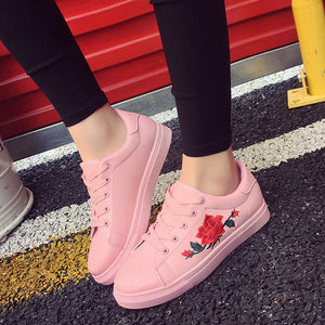 Fashion Women's Straps Sports Running Sneakers Embroidery Flower Shoes - Chirse Clothing Company 