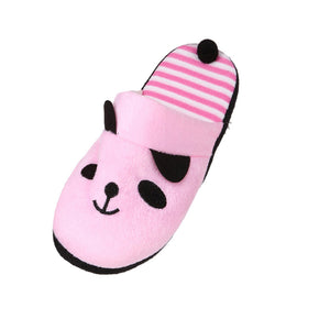 Lovely Cartoon Panda Home Floor Soft Stripe Slippers Female Shoes 36-40 - Chirse Clothing Company 