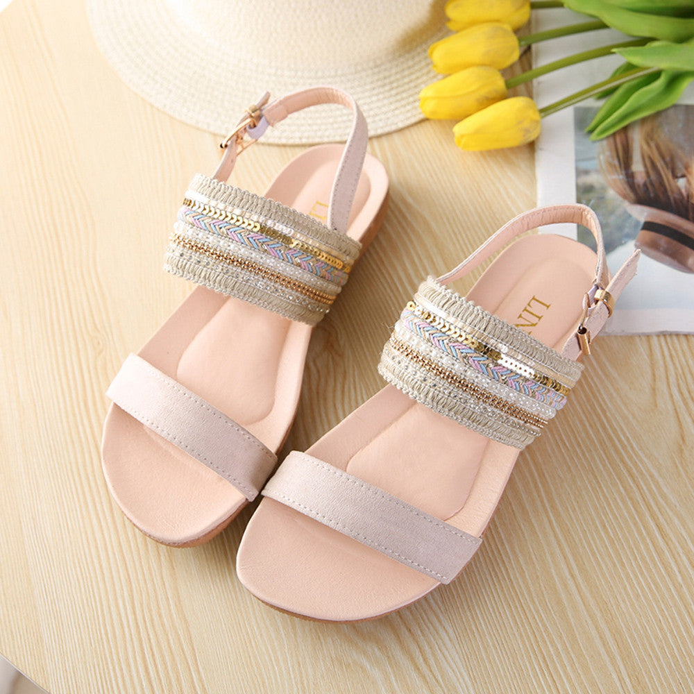 Women Bohemia Slippers Flip Flops Flat Sandals Toe Beach Gladiator Ankle Shoes - Chirse Clothing Company 