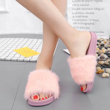 Non-slip Soft Fluffy Faux Fur Flat Sandal - Chirse Clothing Company 
