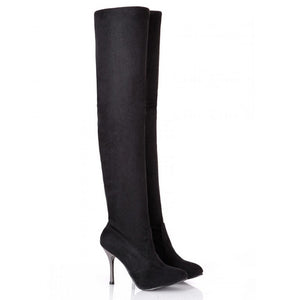 BONJOMARISA New Over The Knee High Boots Women Shoes Big Size Thigh High Boots Woman Round Toe High Heel Platform Shoes - Chirse Clothing Company 