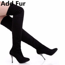 BONJOMARISA New Over The Knee High Boots Women Shoes Big Size Thigh High Boots Woman Round Toe High Heel Platform Shoes - Chirse Clothing Company 