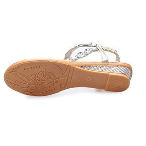 Woman Summer Sandals Rhinestone Flats Platform Wedges Shoes Flip Flops - Chirse Clothing Company 